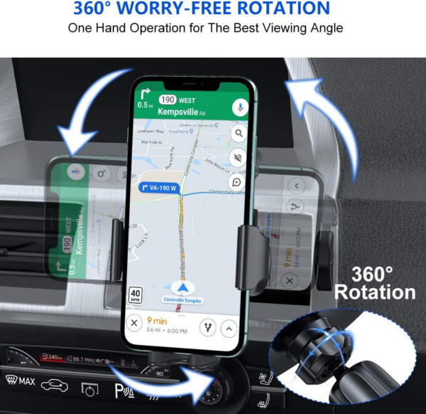 Upgraded-2Nd Generation Universal Phone Holder for Car, Air Vent Car Mount Compatible with Iphone 14 Series/14 Pro Max/13 Series/12 Series/11 and All Phones, Black - Image 6