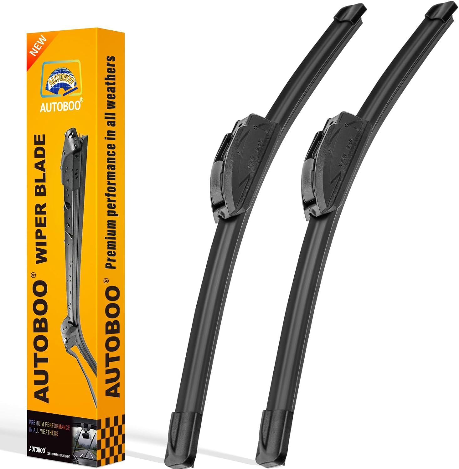 OEM Quality 19″ + 19″ Premium All-Seasons Durable Stable and Quiet Windshield Wiper Blades 2 Pack (Pair for Front Windshield)