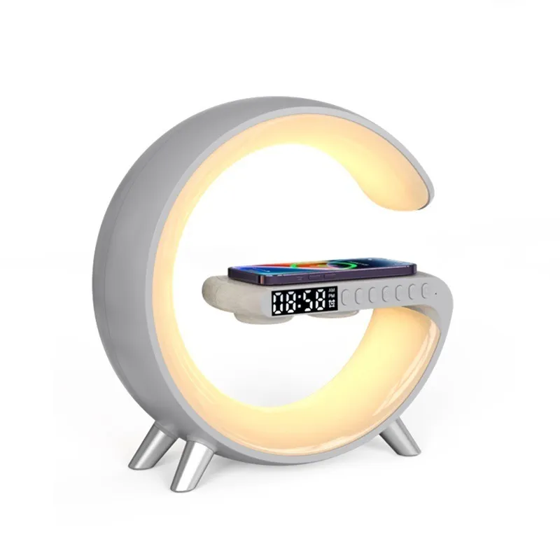 New Intelligent G Shaped LED Lamp Bluetooth Speake Wireless Charger Atmosphere Lamp App Control For Bedroom Home Decor - Image 6