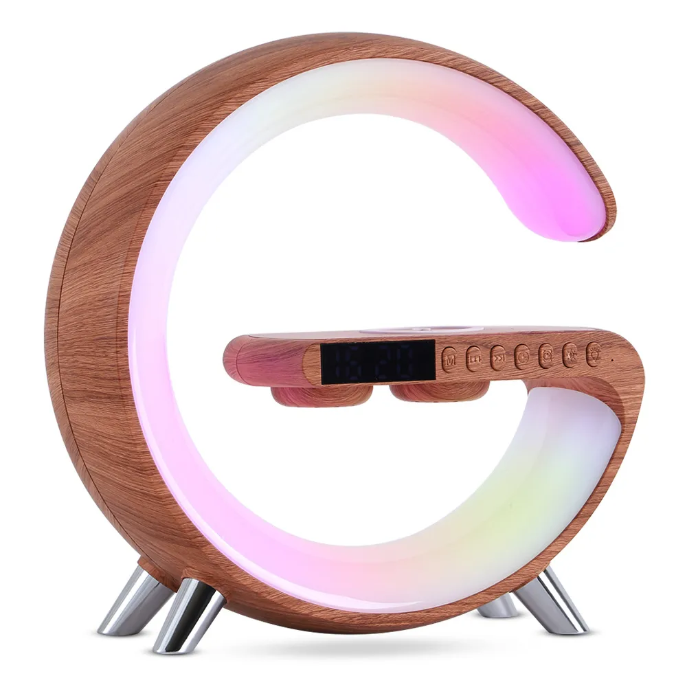New Intelligent G Shaped LED Lamp Bluetooth Speake Wireless Charger Atmosphere Lamp App Control For Bedroom Home Decor - Image 7