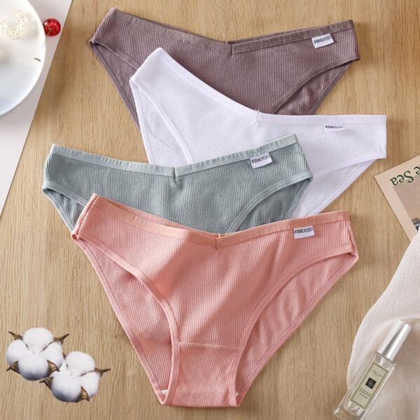 Women's Breathable Cotton Panties 4 Pcs Set - Image 5