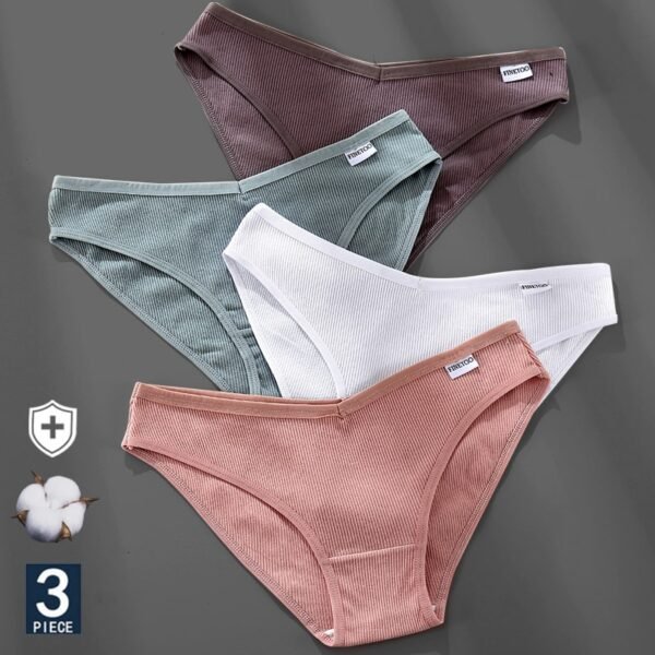 Women's Breathable Cotton Panties 4 Pcs Set - Image 4