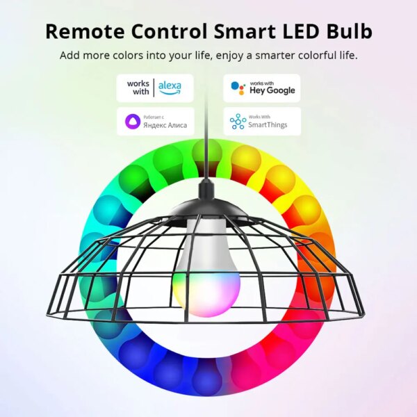 eWelink Smart Bulb E27 WiFi Dimmable DIY Lamp RGBCW LED Light 100-240V APP Control Support Alexa Google Home Alice Smartthings - Image 2