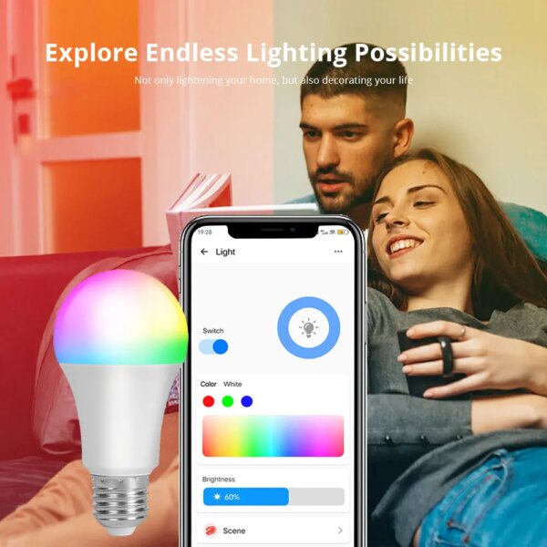 eWelink Smart Bulb E27 WiFi Dimmable DIY Lamp RGBCW LED Light 100-240V APP Control Support Alexa Google Home Alice Smartthings - Image 3