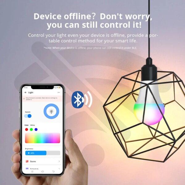 eWelink Smart Bulb E27 WiFi Dimmable DIY Lamp RGBCW LED Light 100-240V APP Control Support Alexa Google Home Alice Smartthings - Image 4