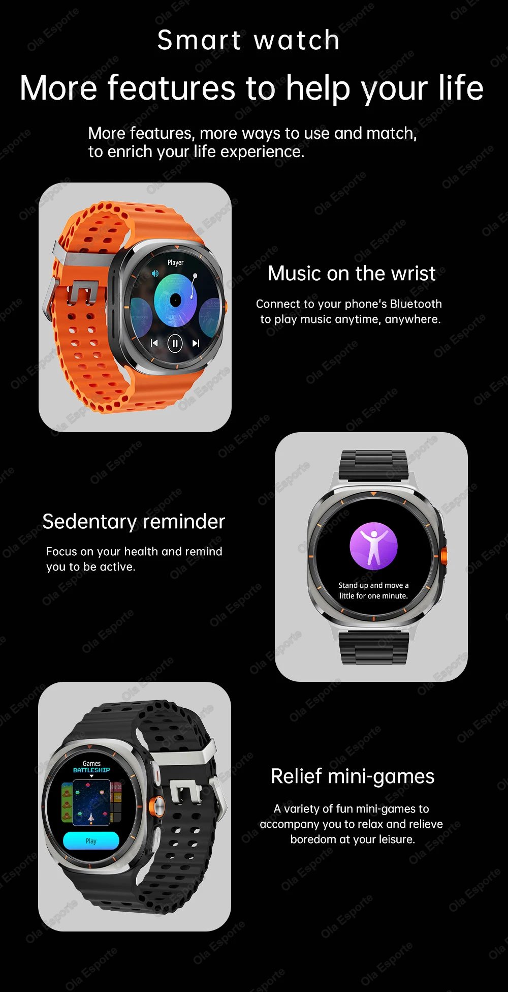 2024 New For Samsung Galaxy Women Smart Watch 500mAh GPS Track Men Smartwatch Heart Rate Monitoring AMOLED BT Call Sports Watch