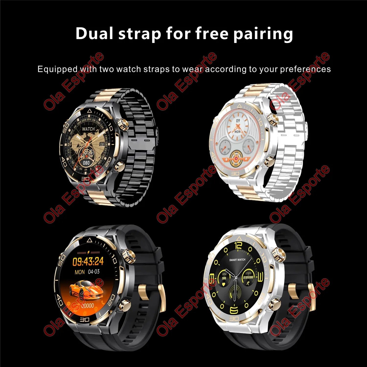 2024 New in Amoled 480*480 Smart Watch Men Women Bluetooth Call 100+ Sport Mode Waterproof Heart Rate SmartWatch for Hauwei