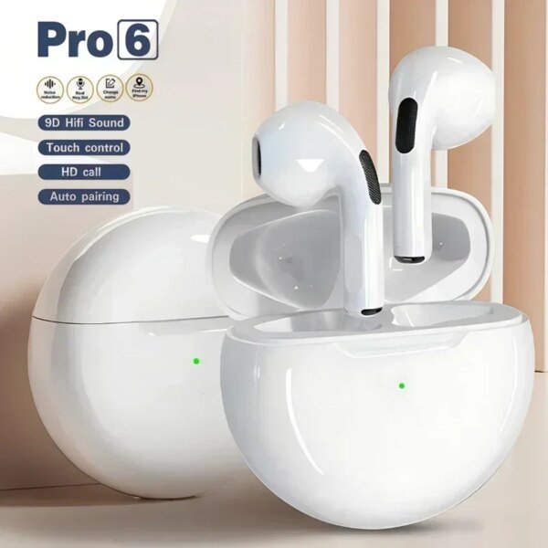 Pro 6 TWS Bluetooth Earphones Wireless Bluetooth Headset Noise Cancelling Earbuds with Mic Pro6 Wireless Headphones for IPhone - Image 3