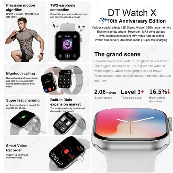 2024 New For Original Apple Watch Series 10 Men Smartwatch Bluetooth Call NFC IP68 Waterproof Compass GPS Track Women Smartwatch - Image 3