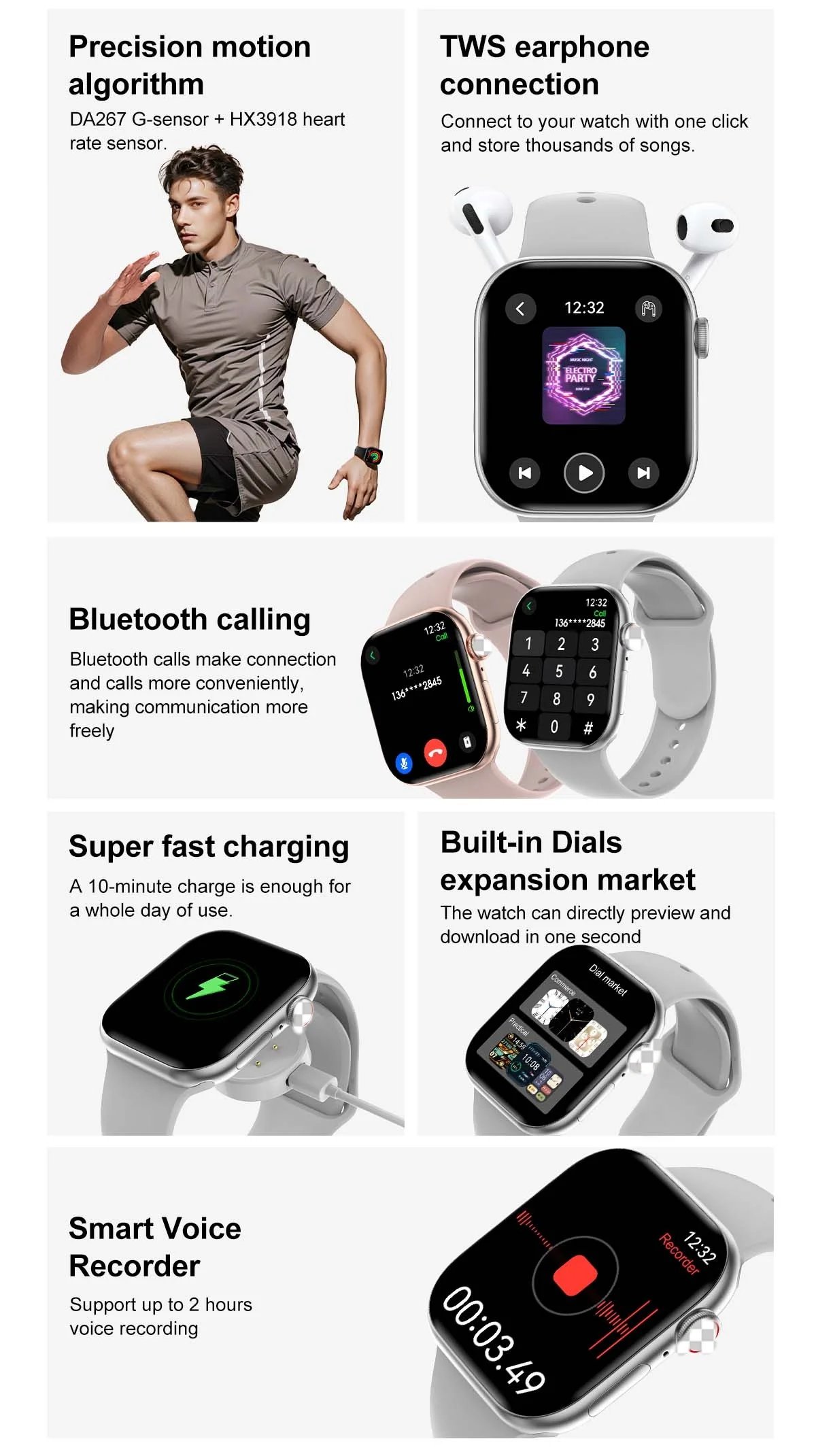 2024 New For Original Apple Watch Series 10 Men Smartwatch Bluetooth Call NFC IP68 Waterproof Compass GPS Track Women Smartwatch