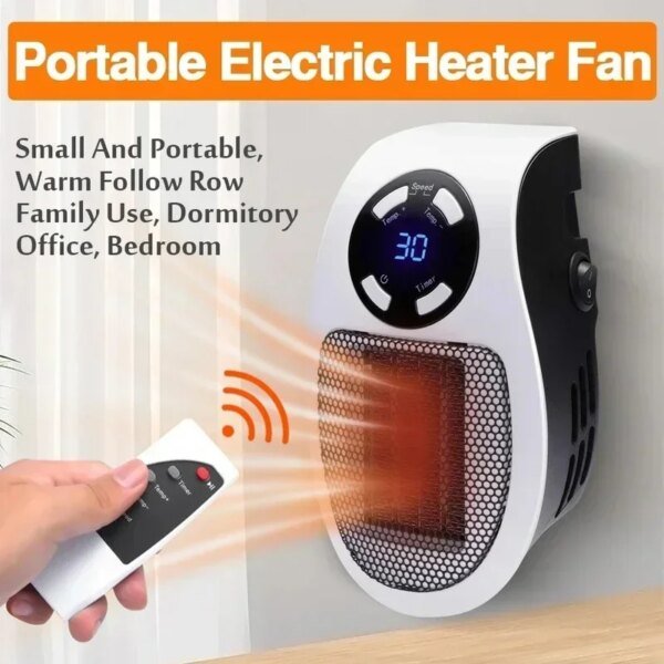 Mini Electric Portable Heater Wall-Outle Air Heater Powerful Warm Blower Household Radiator Remote Warmer Room Heating Stove - Image 2