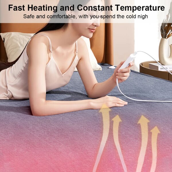 Electric Heating Blanket Automatic Thermostat Double Body Warmer Bed Mattress EU Plug 220V Electric Heated Carpets Mat Pad - Image 2