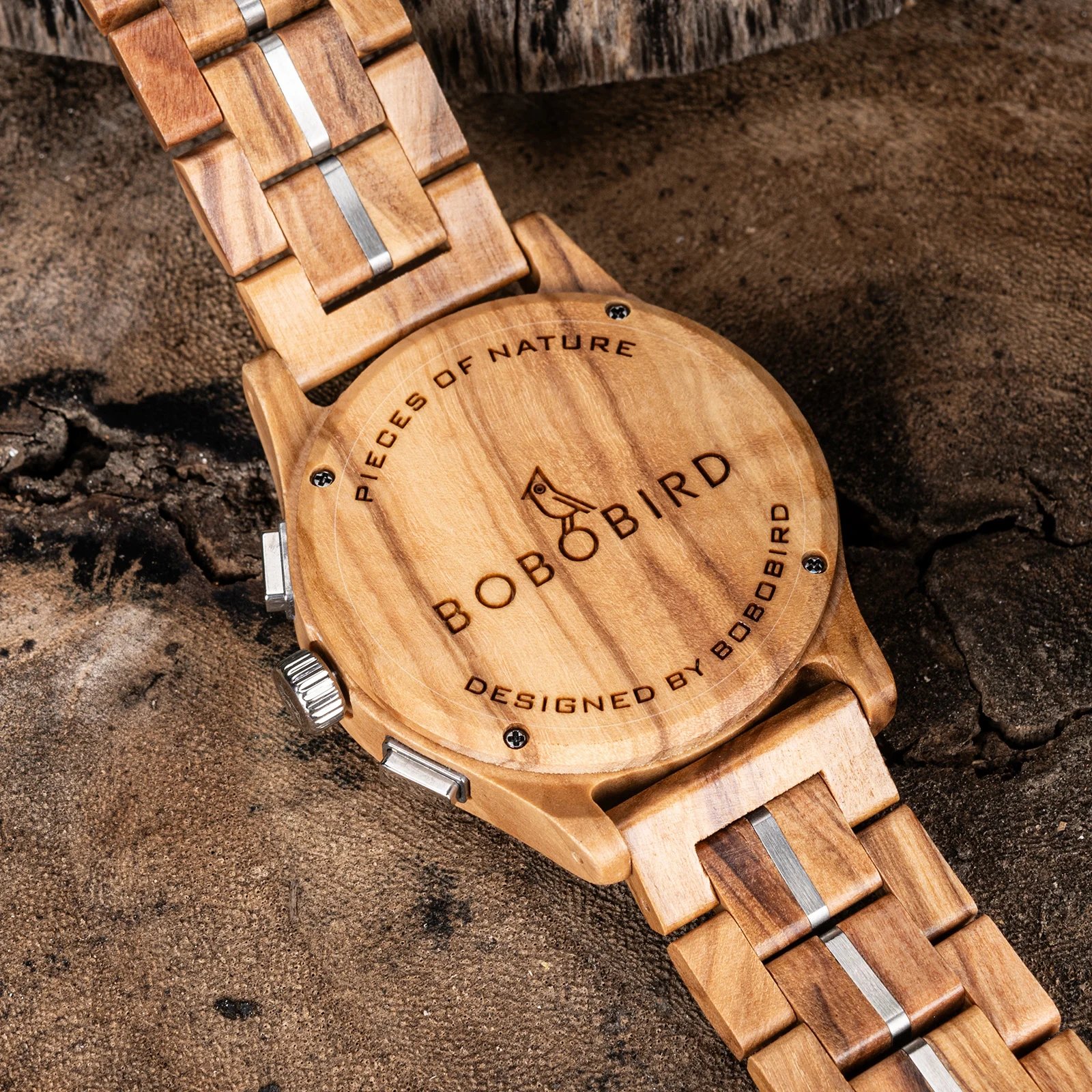 BOBO BIRD Wooden Men's Watch Handcrafted Vintage Stylish Natural Wood Quartz Wristwatch With Unique Design Eco-Friendly 2024 New