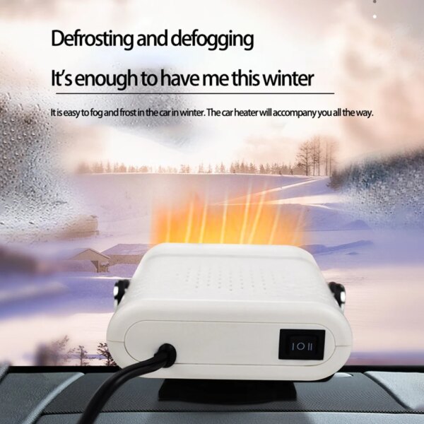 12V/24V Portable Car Heater Fan Fast Heating Window Windshield Defogging Defrosting Electric Heating Fan Car Anti-Fog Heater - Image 5