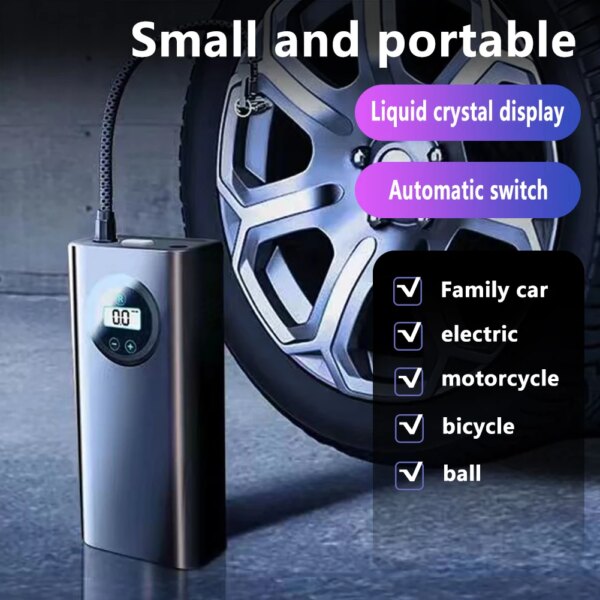 Electric Air Compressor Rechargeable High Precision Handheld Air Pump Car Tyre Inflator Tire Air Pump for Car Motorcycle Bike - Image 3