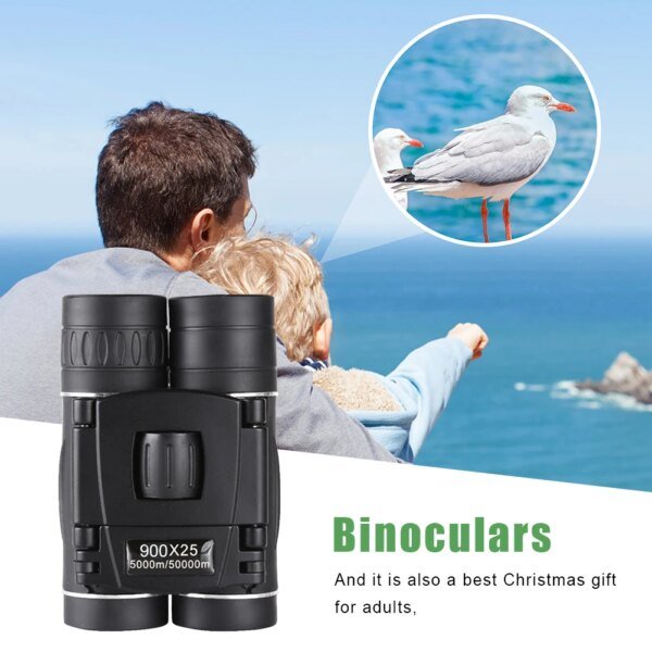 900x25 HD Zoom Portable Powerful Binoculars Long Range BAK4 Telescope Jumelles Folding Low Light Binoculars for Hunting Camping - Image 4