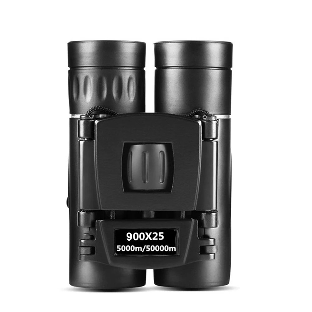 900x25 HD Zoom Portable Powerful Binoculars Long Range BAK4 Telescope Jumelles Folding Low Light Binoculars for Hunting Camping