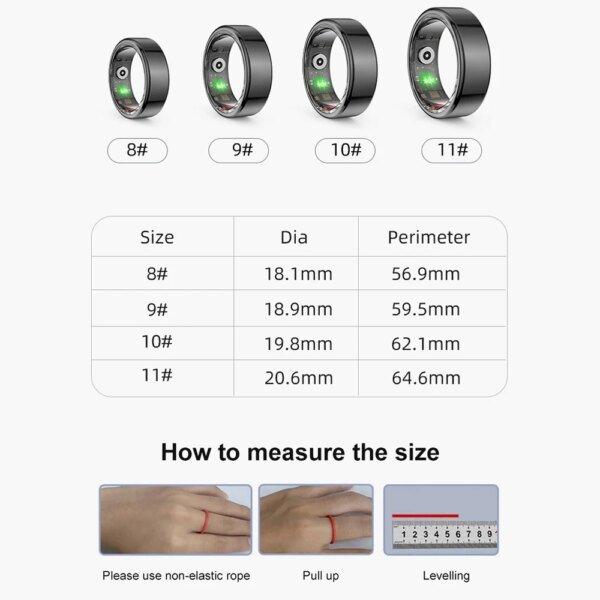 COLMI R02 Smart Ring Military Grade Titanium Steel Shell Health Monitoring IP68 & 3ATM Waterproof Multi-sport Modes - Image 6