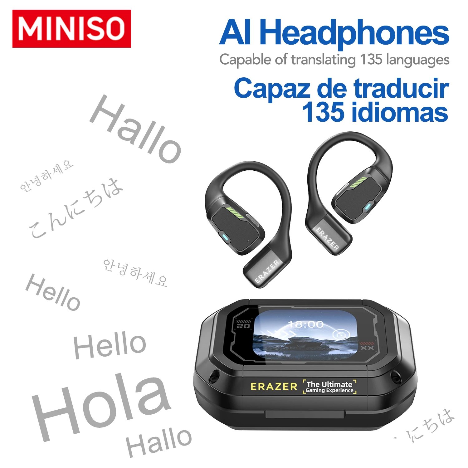 Chat Earphones Erazer XP6 Bluetooth Earphones 135 Languages real-time Translate ASMR Headset DIY Equalizer APP With Mic