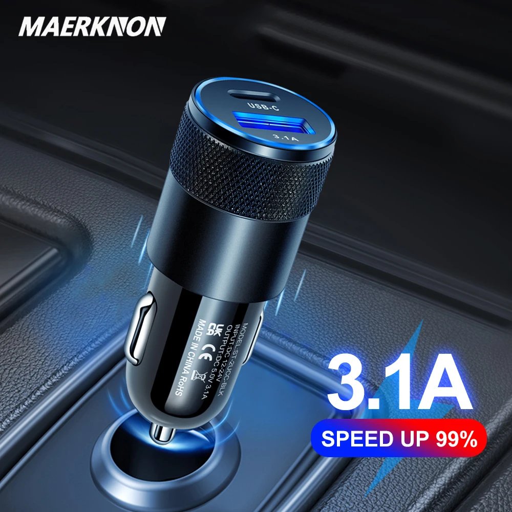 70W PD Car Charger USB Type C Fast Charging Car Phone Charger Adapter for iPhone 15 14 iPad Xiaomi Huawei Samsung Quick Charger