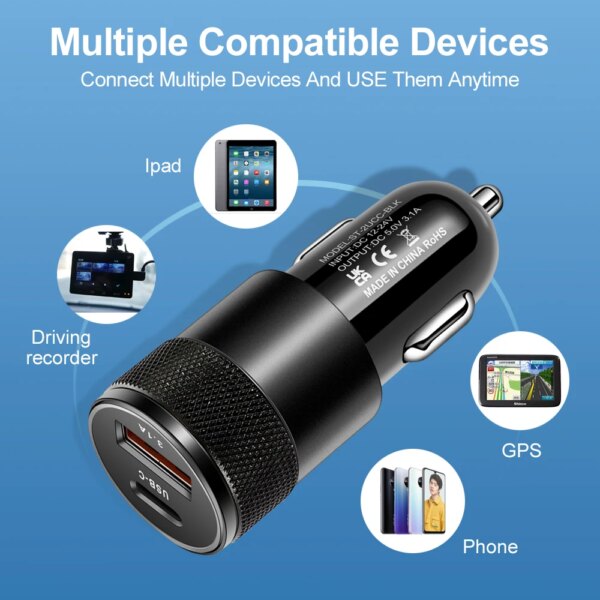 70W PD Car Charger USB Type C Fast Charging Car Phone Charger Adapter for iPhone 15 14 iPad Xiaomi Huawei Samsung Quick Charger - Image 5