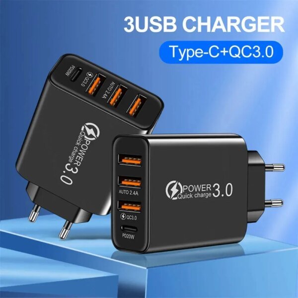 60W USB C Charger PD Charger Type C Fast Charging QC3.0 Quick Charge 3.0 Mobile Phone Charger Adapter for iPhone Xiaomi Samsung - Image 6