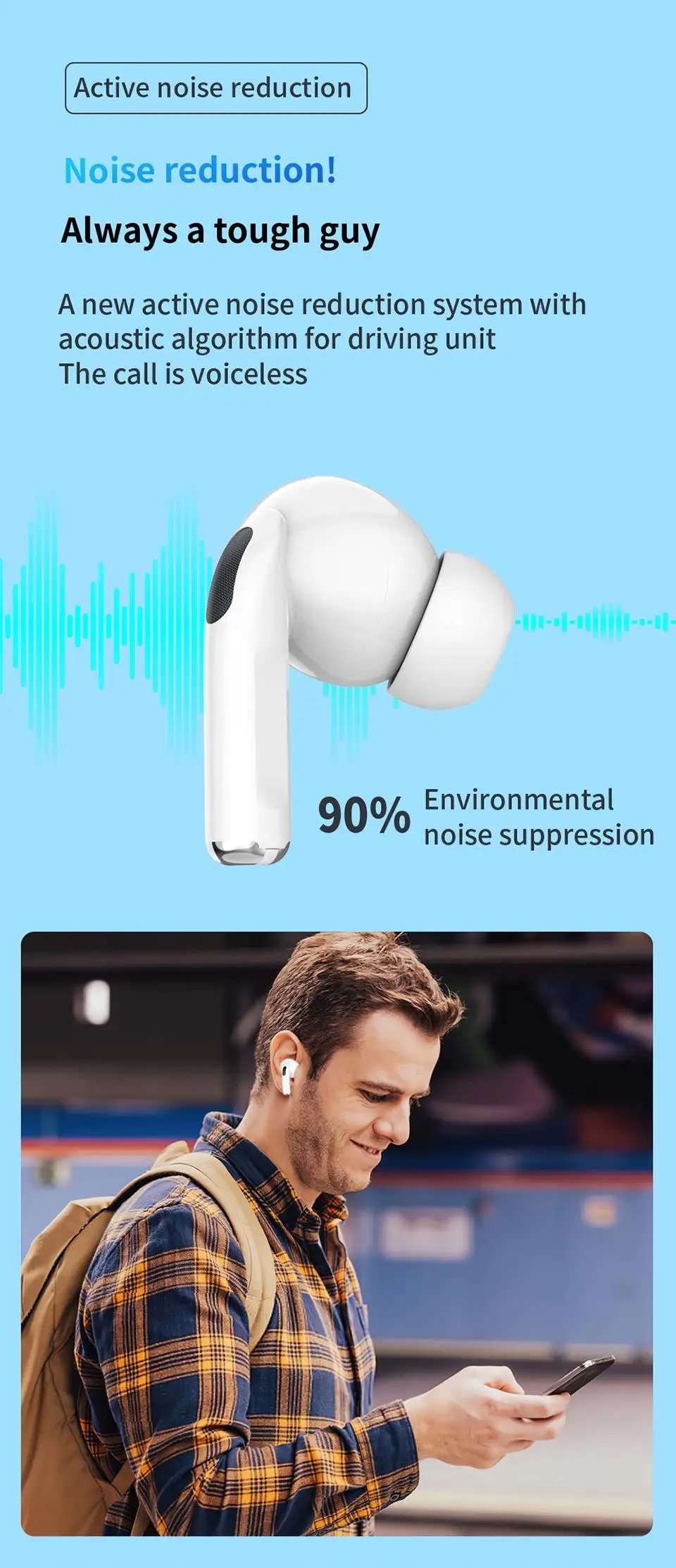 Air ear Freepods Bluetooth Earphone TWS ANC Buds Pro Wireless Earbuds Active Noise Cancelling Sports Headsets Gaming Headphone