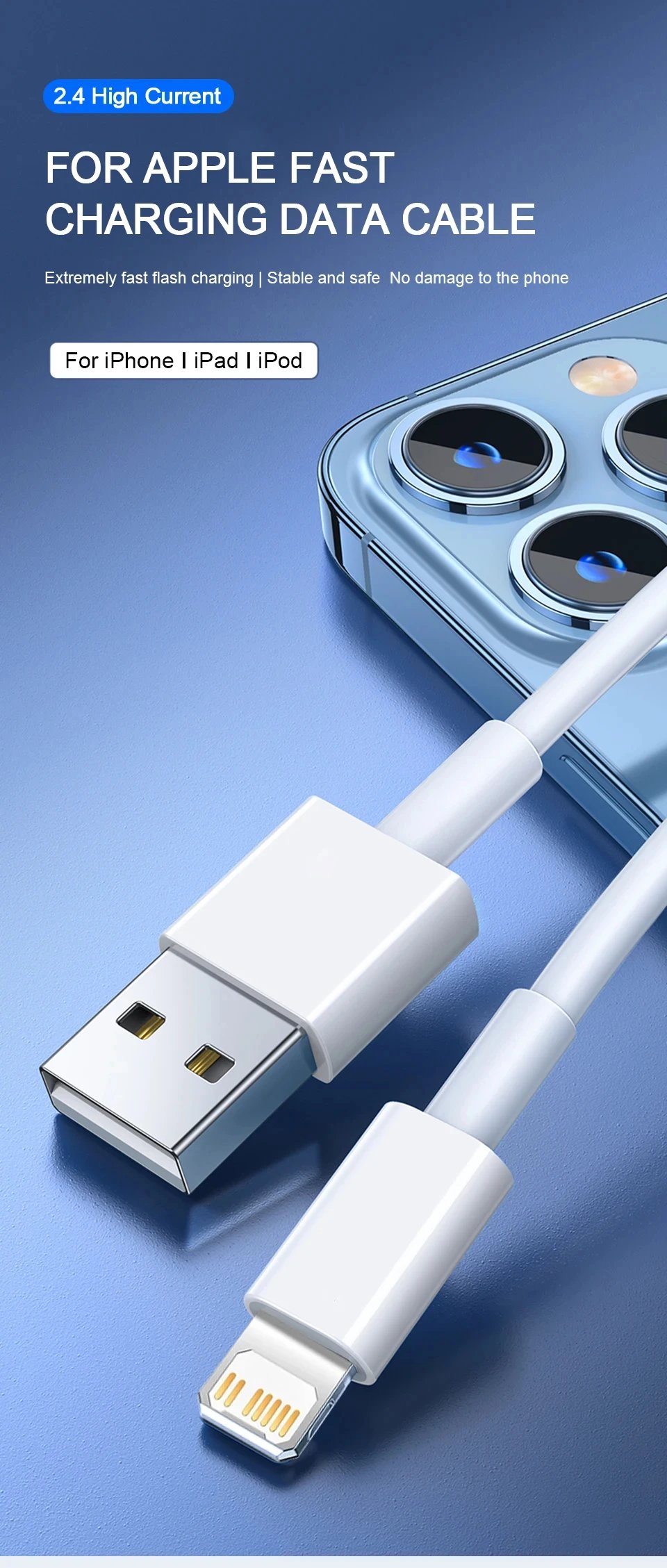PD 30W USB Cable For Apple iPhone 15 14 13 12 11 Pro Max 7 8 Plus XS X XR Fast Charging USB C Cable Charge Date Wire Accessories