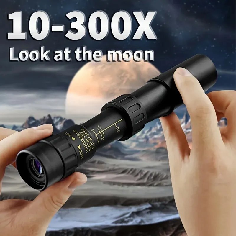 10-300×40 Zoom Telescope HD Portable Strong Binoculars Long Range Professional Monocular Low Night Vision For Hunting