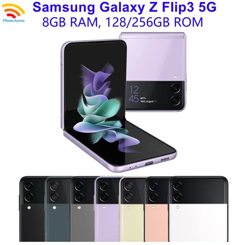 Samsung Galaxy Z Flip 3 Z Flip3 5G F711U1 F711N Original 6.7″ AMOLED NFC Snapdragon Unlocked Foldable 98% New Cell Phone