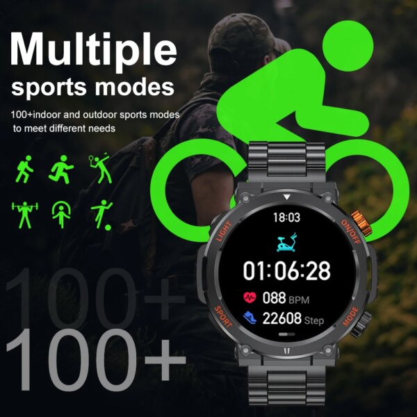 LIGE GPS Positioning Smart Watch Men 412*412 HD Display Waterproof Health Monitoring Bluetooth Call SmartWatch For Huawei Xiaomi - Image 6