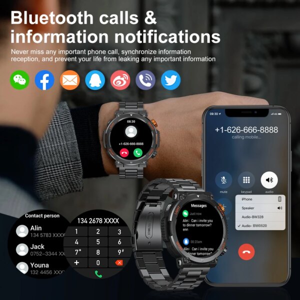 LIGE GPS Positioning Smart Watch Men 412*412 HD Display Waterproof Health Monitoring Bluetooth Call SmartWatch For Huawei Xiaomi - Image 2