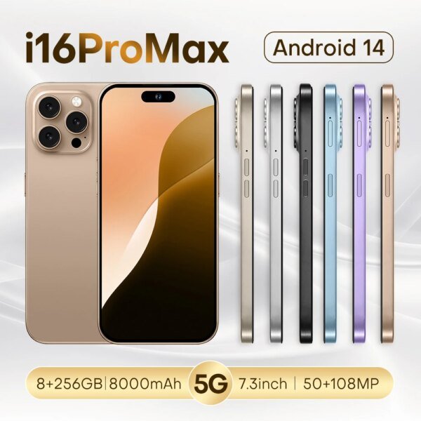 Hot Sell I16 Pro Max smartphone 8GB+256GB 7.3-inch high screen  8000mAh dual SIM card Global Version moblep - Image 3