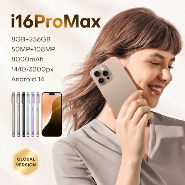 Hot Sell I16 Pro Max smartphone 8GB+256GB 7.3-inch high screen  8000mAh dual SIM card Global Version moblep - Image 6