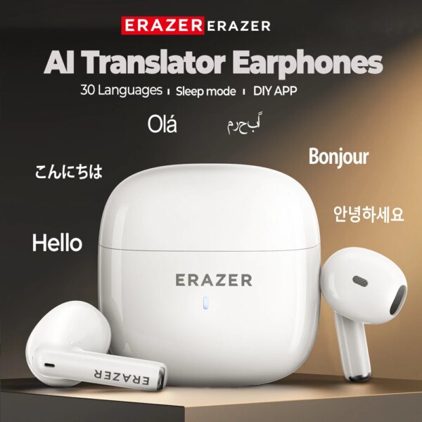 [AI Translator Earphones] Erazer XT92pro Bluetooth Earphones Real-time Translate Earbuds Wireless Headphones For Travel Talking