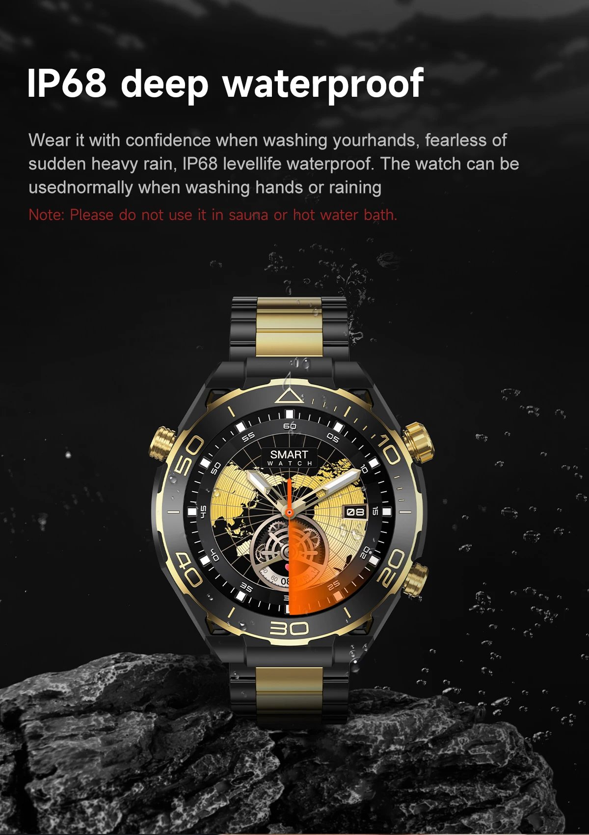 2​024 New Gesture Control Smartwatch Men Bluetooth Call AMOLED Screen GPS Tracker Dynamic Island Smartwatch For Huawei Ultimate