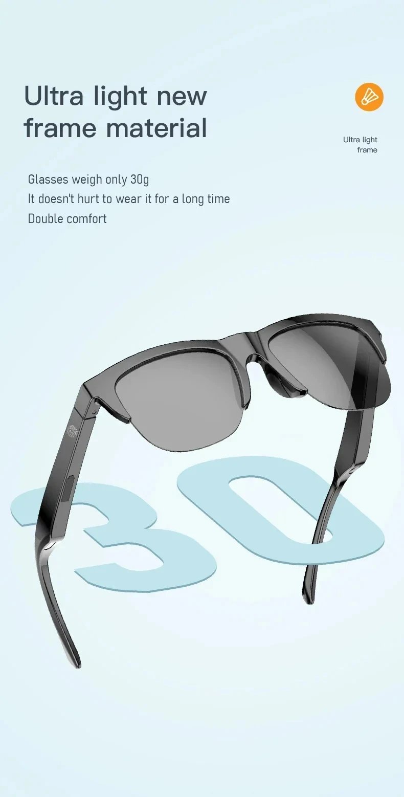 Xiaomi Smart Sunglasses Glasses Bluetooth Call Outdoor Sports Headphones HIFI Blue Light Waterproof Anti-UV For Men And Women