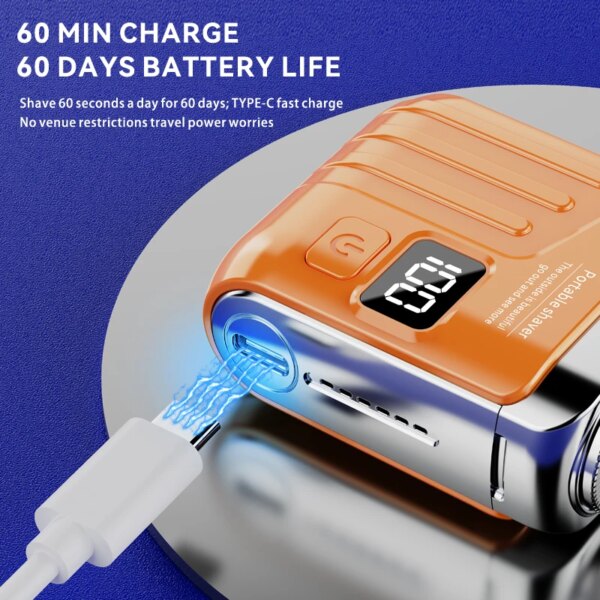 Xiaomi Electric Smart Shaver Digital Display Mini Dual Blade Rechargeable Shaver Household Car Shaver Powerful Men's Gift Shaver - Image 3