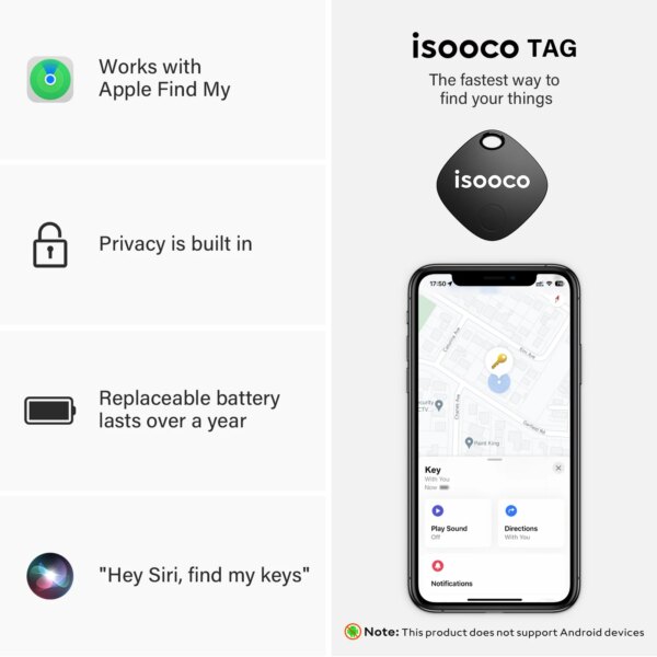 1/2/3/4Pcs isooco Mini GPS Locator AntiLost Alarm Wallet Keychain Smart Tag Bluetooth-Compatible Tracer Car Tracker Key Finder - Image 3