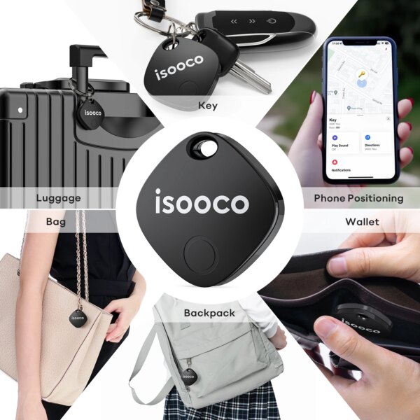 1/2/3/4Pcs isooco Mini GPS Locator AntiLost Alarm Wallet Keychain Smart Tag Bluetooth-Compatible Tracer Car Tracker Key Finder - Image 2