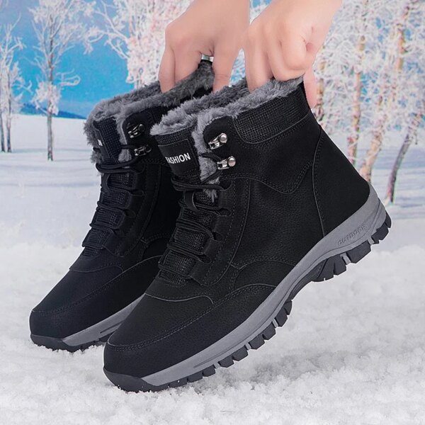 Men's Winter Snow Boots woman's Waterproof sneakers Super Warm Men's Boots Outdoor Men Hiking Boots Work Travel Shoes Size 37-47 - Image 2