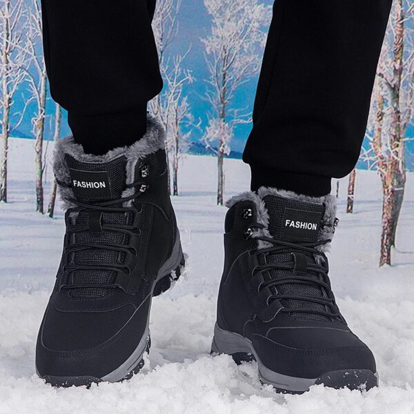 Men's Winter Snow Boots woman's Waterproof sneakers Super Warm Men's Boots Outdoor Men Hiking Boots Work Travel Shoes Size 37-47 - Image 5