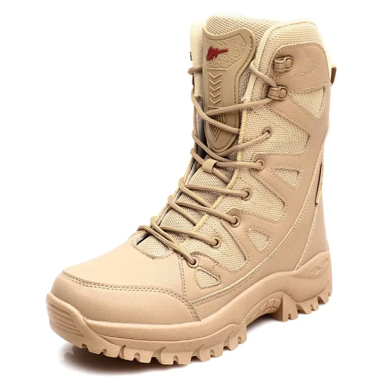 New High Top Men's Boots Waterproof Winter Boots Warm Plush Snow Boots Men Lace Up Casual Anti-Slip Ankle Boots Army Work Boots - Image 6