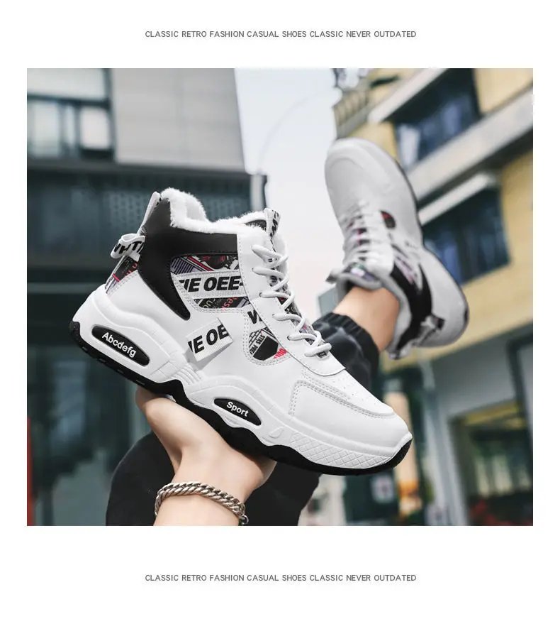 Men's Winter Snow Boots Thickened Fleece Lining Waterproof Cold-proof Warm Cotton Shoes for Men Platform Non-slip Walking Shoes