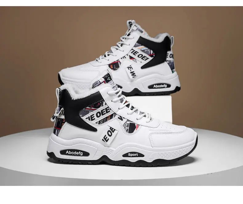 Men's Winter Snow Boots Thickened Fleece Lining Waterproof Cold-proof Warm Cotton Shoes for Men Platform Non-slip Walking Shoes