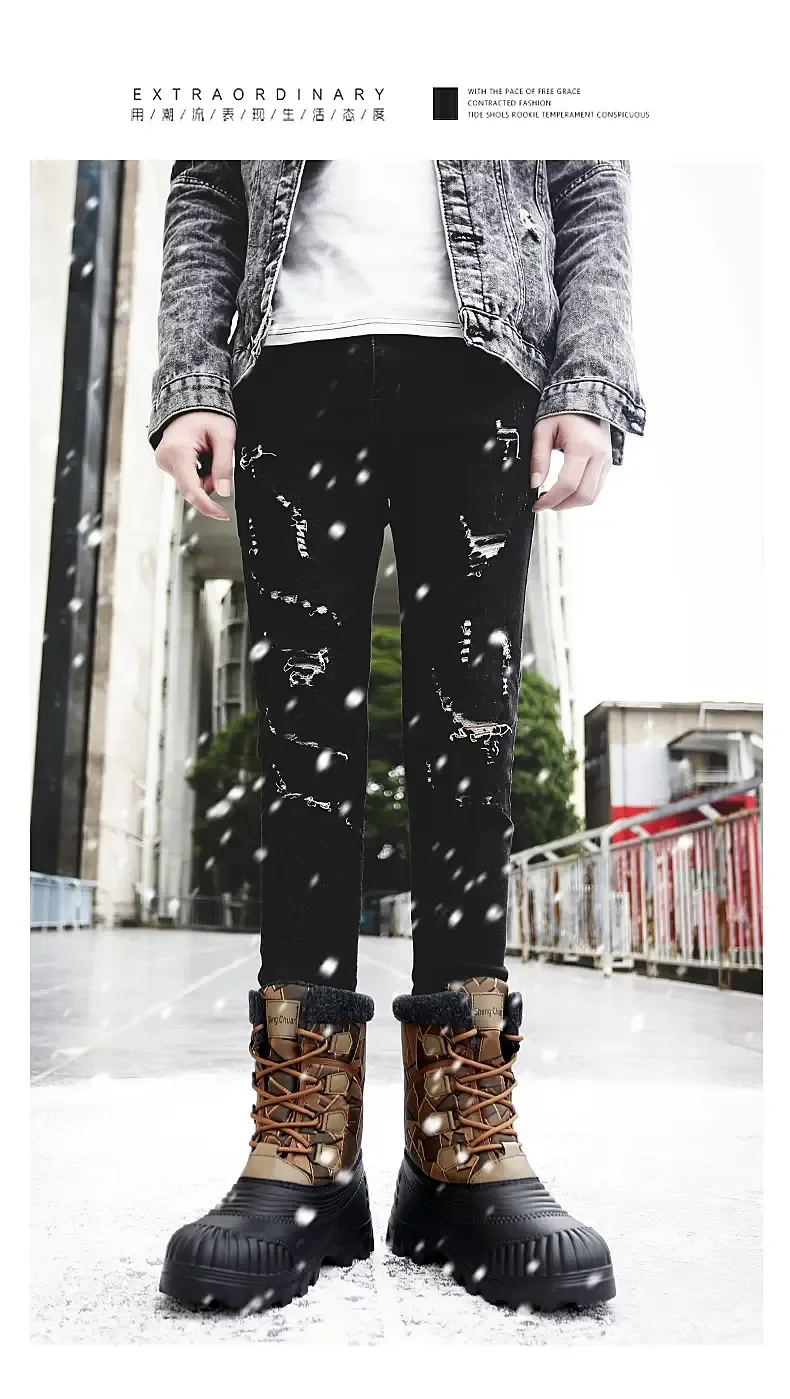 High Top Winter Camouflage Boots Warm Thick Plush Men Outdoor Walking Shoes Waterproof Snow Boots Men Cotton Shoes Men Lace Up High Top Winter Camouflage Boots Warm Thick Plush Men Outdoor Walking Shoes Waterproof Snow Boots Men Cotton Shoes Men Lace Up