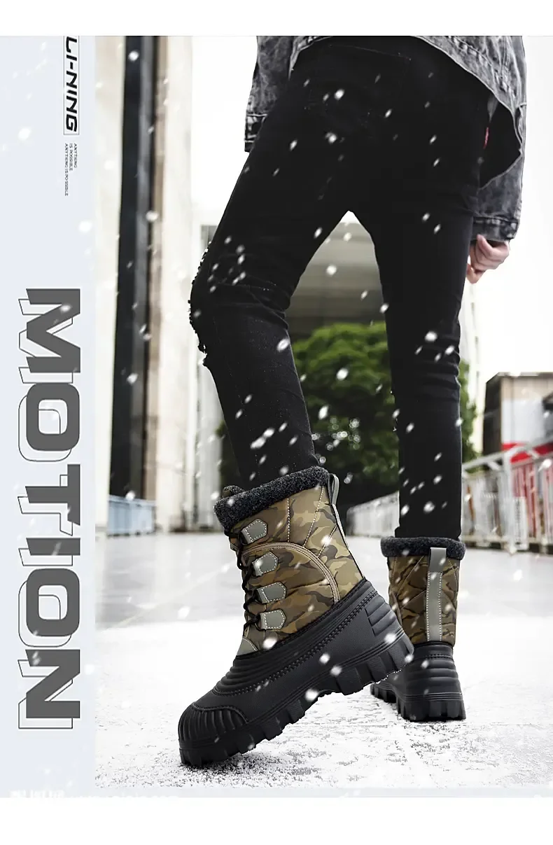 High Top Winter Camouflage Boots Warm Thick Plush Men Outdoor Walking Shoes Waterproof Snow Boots Men Cotton Shoes Men Lace Up High Top Winter Camouflage Boots Warm Thick Plush Men Outdoor Walking Shoes Waterproof Snow Boots Men Cotton Shoes Men Lace Up