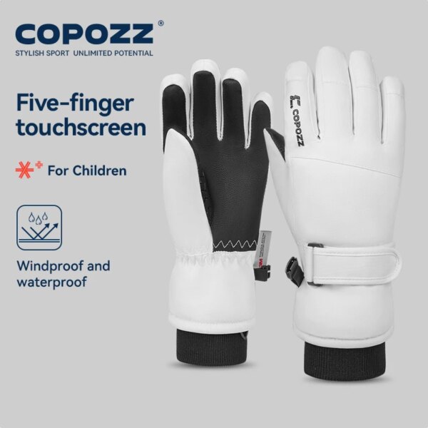 COPOZZ New Children's Ski Gloves 3M Thinsulate Wear resistant Winter Thermal Gloves Cartoon Waterproof Snowboard Gloves For Kids - Image 2