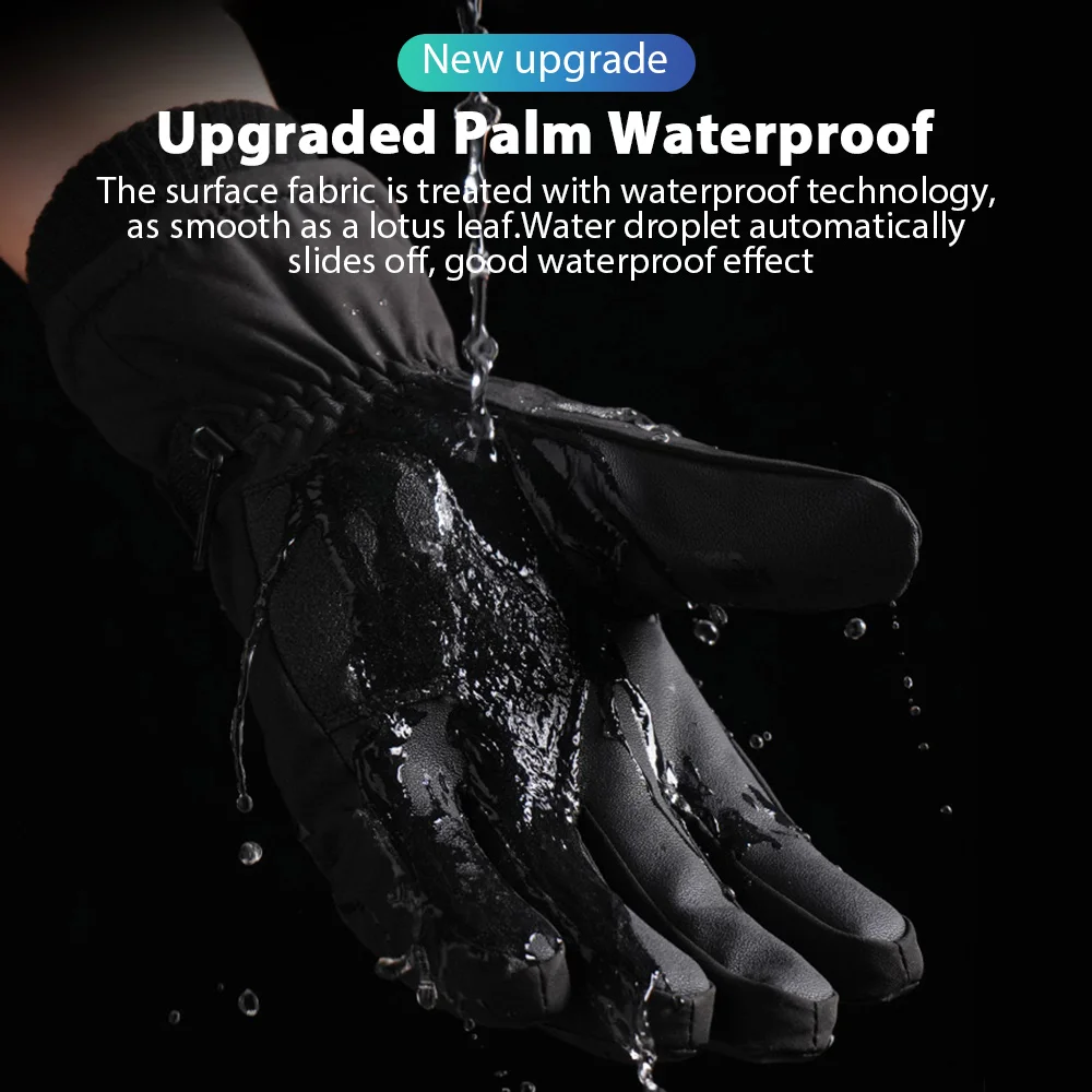 Men Winter Waterproof Cycling Gloves Outdoor Sports Running Motorcycle Ski Touch Screen Fleece Gloves Non-slip Warm Full Fingers Men Winter Waterproof Cycling Gloves Outdoor Sports Running Motorcycle Ski Touch Screen Fleece Gloves Non-slip Warm Full Fingers