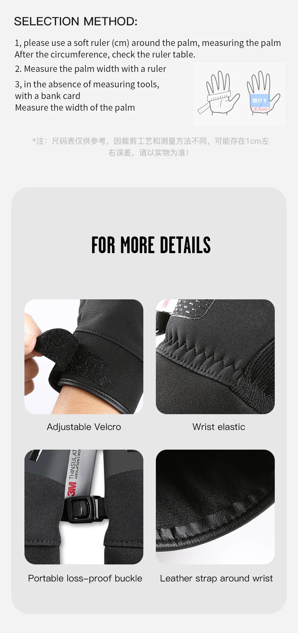 3M Gloves Black Waterproof Winter Warm Cycling Outdoor Sports Running Riding Motorcycle Ski Touch Screen Snowboard Gloves Men